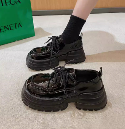 Chaussures à lacets en cuir souple