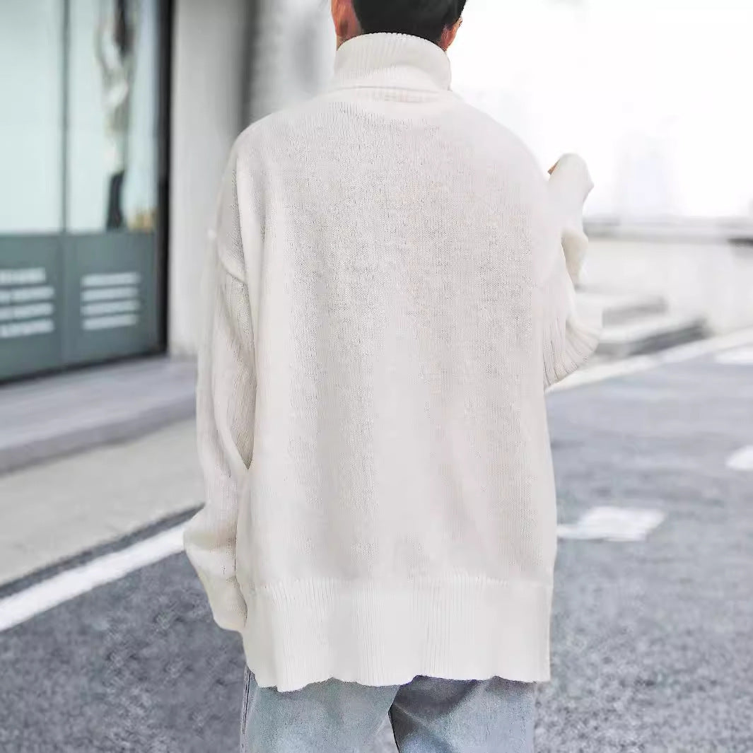 Women's Turtleneck Sweater Fastener Decoration