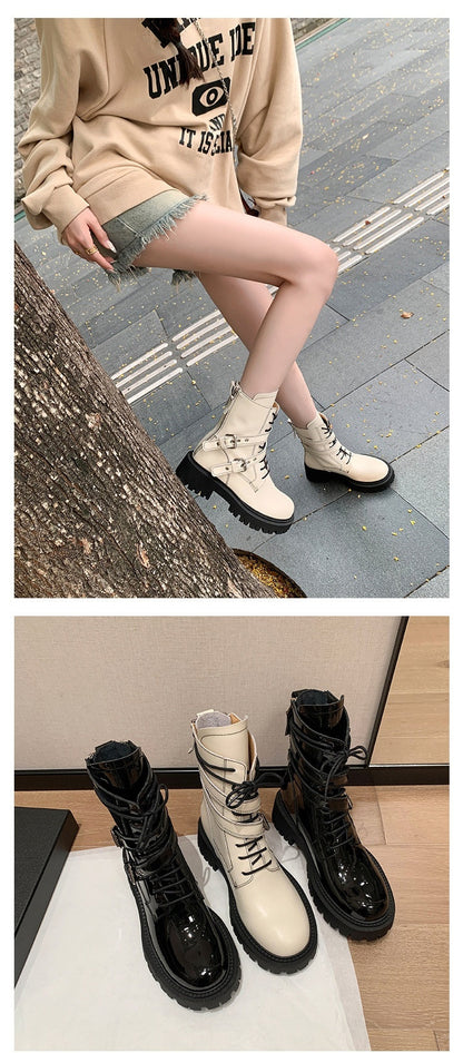 Petites bottes de moto à semelle épaisse