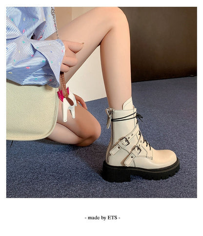 Petites bottes de moto à semelle épaisse