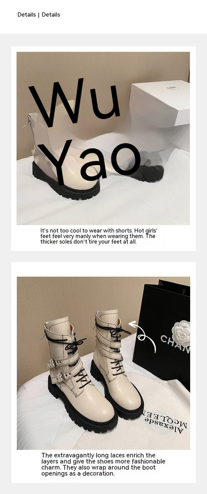 Petites bottes de moto à semelle épaisse