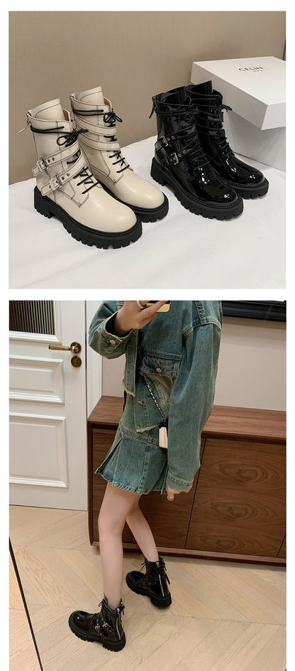 Petites bottes de moto à semelle épaisse