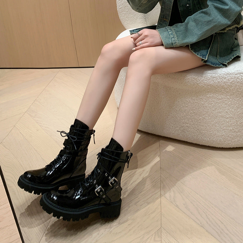 Petites bottes de moto à semelle épaisse