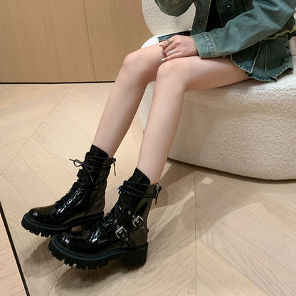 Petites bottes de moto à semelle épaisse